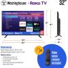 imageWestinghouse Edgeless Roku TV  43 Inch Smart Television 1080P LED FHD wWiFi ampamp Mobile App Connectivity Flat Screen Compatible wApple AirPlay Alexa ampamp Google Assistant32 Inch