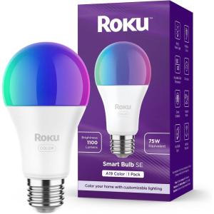 imageRoku Smart Light Bulbs White 1Pack  Dimmable A19 Lightbulbs with Adjustable Brightness ampamp Temperature  WiFi Smart Bulbs Works Voice Alexa ampamp Google Assistant No Hub RequiredMulticolor