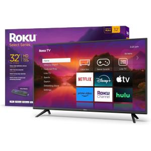 imageRoku Smart TV  32Inch Select Series 720p HD RokuTV with Roku Voice Remote Bright Picture Customizable Home Screen  Live Local News Sports Gaming