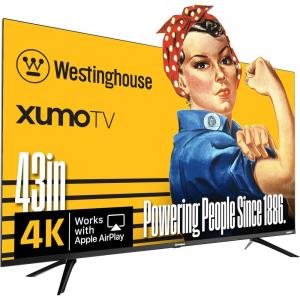 imageWestinghouse 24inch Smart TV HD Xumo TV with Voice Remote Flat Screen Television wDolby Atmos Bluetooth Apple AirPlay WiFi ampamp Mobile Connectivity43 Inch  4K