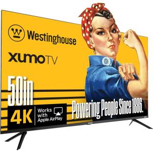 imageWestinghouse 24inch Smart TV HD Xumo TV with Voice Remote Flat Screen Television wDolby Atmos Bluetooth Apple AirPlay WiFi ampamp Mobile Connectivity50 Inch  4K