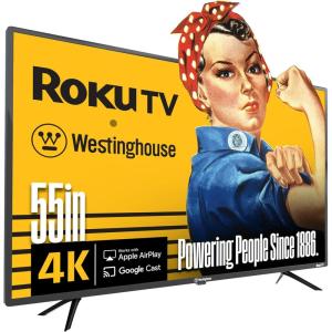 imageWestinghouse Roku TV  50 Inch Smart TV 4K UHD QLED Television wHDR 10 Dolby Vision WiFi ampamp Mobile App Connectivity Flat Screen Compatible wApple HomeKit Alexa ampamp Google Assistant55 Inch