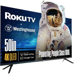 imageWestinghouse Roku TV  50 Inch Smart TV 4K UHD QLED Television wHDR 10 Dolby Vision WiFi ampamp Mobile App Connectivity Flat Screen Compatible wApple HomeKit Alexa ampamp Google Assistant50 Inch  QLED