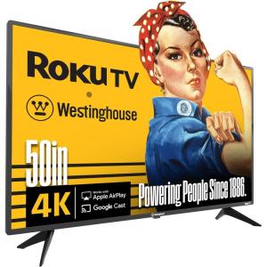 imageWestinghouse Roku TV  50 Inch Smart TV 4K UHD QLED Television wHDR 10 Dolby Vision WiFi ampamp Mobile App Connectivity Flat Screen Compatible wApple HomeKit Alexa ampamp Google Assistant50 Inch