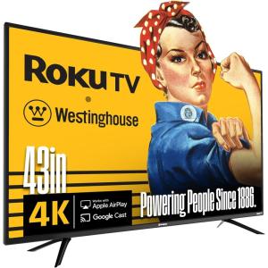imageWestinghouse Roku TV  50 Inch Smart TV 4K UHD QLED Television wHDR 10 Dolby Vision WiFi ampamp Mobile App Connectivity Flat Screen Compatible wApple HomeKit Alexa ampamp Google Assistant43 Inch