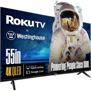 imageWestinghouse Roku TV  50 Inch Smart TV 4K UHD QLED Television wHDR 10 Dolby Vision WiFi ampamp Mobile App Connectivity Flat Screen Compatible wApple HomeKit Alexa ampamp Google Assistant55 Inch  QLED