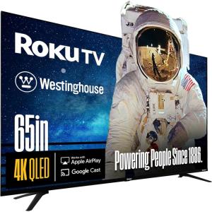imageWestinghouse Roku TV  50 Inch Smart TV 4K UHD QLED Television wHDR 10 Dolby Vision WiFi ampamp Mobile App Connectivity Flat Screen Compatible wApple HomeKit Alexa ampamp Google Assistant65 Inch  QLED