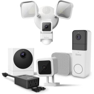 imageRoku Wired Outdoor Camera Wireless Video Doorbell Outdoor Camera Floodlight Camera amp Smart Plug Bundle