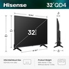 image:imageHisense 32Inch Class QD4SR Series HiQLED HD Smart Roku TV 32QD4HSR 2026 Model  HiQLED Color Dolby Audio Compatible with Alexa Full Array LED Slim Bezel Design32inch