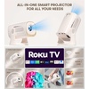 image:imageMiroir Roku TV Smart Projector with WiFi and Bluetooth 150 ANSI Dolby Audio 270 Rotatable Stand Auto Keystone amp Zoom  Portable Mini Outdoor Movie Projector with Roku Streaming BuiltinOff White