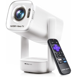 image:imageAurzen Roku TV D1R air USBC Powered Smart Portable Outdoor Projector WhiteWhite
