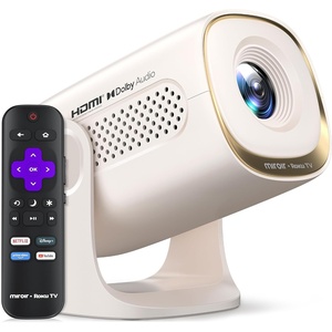 image:imageMiroir Roku TV Smart Projector with WiFi and Bluetooth 150 ANSI Dolby Audio 270 Rotatable Stand Auto Keystone amp Zoom  Portable Mini Outdoor Movie Projector with Roku Streaming BuiltinOff White